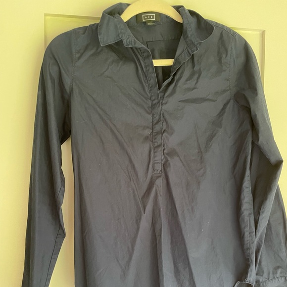 AYR half button navy tunic - Picture 1 of 3